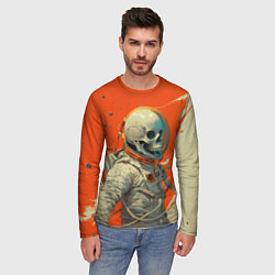 Лонгслив мужской Скелет космонавт и краска на фоне, цвет: 3D-принт — фото 2