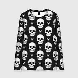Мужской лонгслив Черепной фон