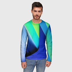 Лонгслив мужской Color blue green, цвет: 3D-принт — фото 2