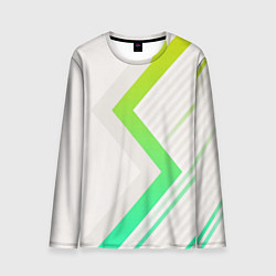 Лонгслив мужской Color white line green, цвет: 3D-принт