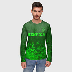 Лонгслив мужской Benfica - green gradient посередине, цвет: 3D-принт — фото 2