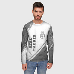 Лонгслив мужской Real Madrid - white gradient вертикально, цвет: 3D-принт — фото 2