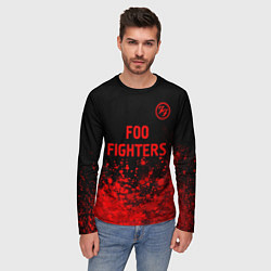 Лонгслив мужской Foo Fighters - red gradient посередине, цвет: 3D-принт — фото 2