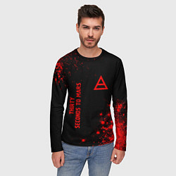 Лонгслив мужской Thirty Seconds to Mars - red gradient вертикально, цвет: 3D-принт — фото 2