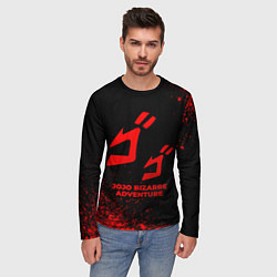 Лонгслив мужской JoJo Bizarre Adventure - red gradient, цвет: 3D-принт — фото 2