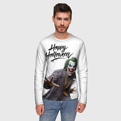 Лонгслив мужской Счастливого Хэллоуина Джокер 2025, цвет: 3D-принт — фото 2