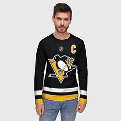 Лонгслив мужской Кросби - черная форма, цвет: 3D-принт — фото 2