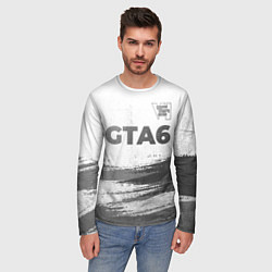Лонгслив мужской GTA6 - white gradient посередине, цвет: 3D-принт — фото 2