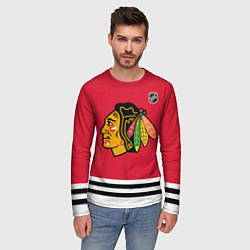 Лонгслив мужской Бобби Халл - Чикаго Блэкхокс, цвет: 3D-принт — фото 2