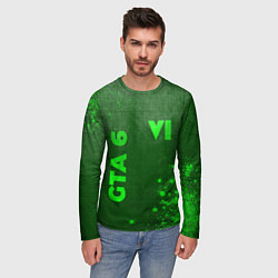 Лонгслив мужской GTA 6 - green gradient вертикально, цвет: 3D-принт — фото 2