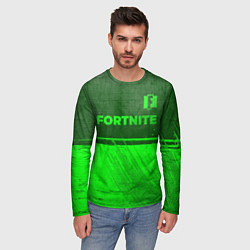 Лонгслив мужской Fortnite - green gradient посередине, цвет: 3D-принт — фото 2