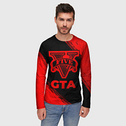 Лонгслив мужской GTA - red gradient, цвет: 3D-принт — фото 2
