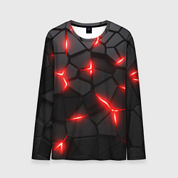 Лонгслив мужской Красная неоновая броня, цвет: 3D-принт