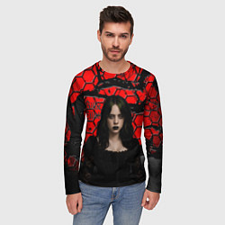 Лонгслив мужской Билли Айлиш готический образ, цвет: 3D-принт — фото 2