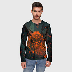 Лонгслив мужской Шлем кибернетического самурая, цвет: 3D-принт — фото 2