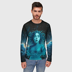 Лонгслив мужской Билли Айлиш из волн, цвет: 3D-принт — фото 2