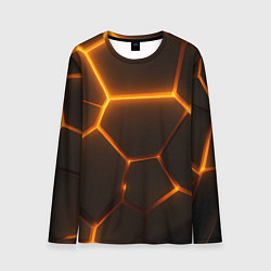 Лонгслив мужской Оранжевое свечение текстура, цвет: 3D-принт
