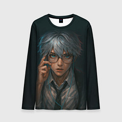Лонгслив мужской Стильный мужчина в очках, цвет: 3D-принт