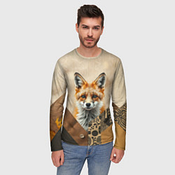 Лонгслив мужской Удивительный рыжий лисёнок, цвет: 3D-принт — фото 2