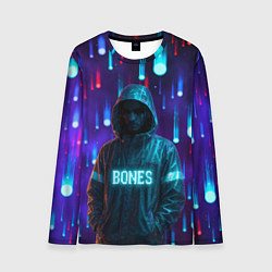 Лонгслив мужской Bones в стиле киберпанк, цвет: 3D-принт