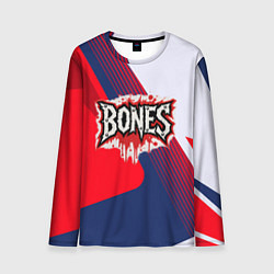 Лонгслив мужской Bones лого на красной краске, цвет: 3D-принт