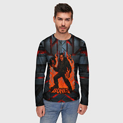 Лонгслив мужской Bones в стиле дьявола с пластинкой, цвет: 3D-принт — фото 2