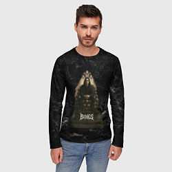 Лонгслив мужской Bones сидит на троне из черепов, цвет: 3D-принт — фото 2