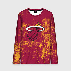 Лонгслив мужской Майами Хит - брызги красок, цвет: 3D-принт