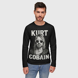 Лонгслив мужской Курт Кобейн - гранж-арт, цвет: 3D-принт — фото 2
