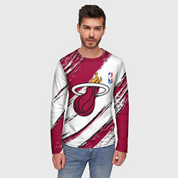 Лонгслив мужской Майами Хит - линии с потертостями, цвет: 3D-принт — фото 2