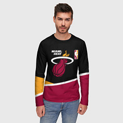 Лонгслив мужской Майами Хит - линии, цвет: 3D-принт — фото 2