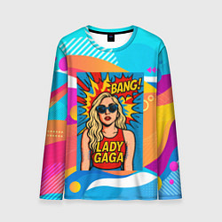 Мужской лонгслив Леди Гага в стиле комиксов