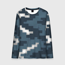 Лонгслив мужской Пиксельная текстура камуфляж, цвет: 3D-принт