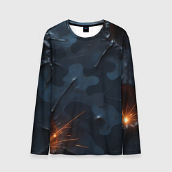 Лонгслив мужской Камуфляжная текстура с дырами, цвет: 3D-принт