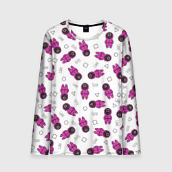 Лонгслив мужской Персонажи корейского сериала игра в кальмара, цвет: 3D-принт