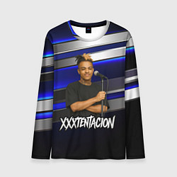 Лонгслив мужской XXXTentacion с микрофоном довольный, цвет: 3D-принт