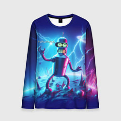 Лонгслив мужской Bender on neon planet - ai art fantasy, цвет: 3D-принт