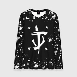 Мужской лонгслив Doom брызги белых красок