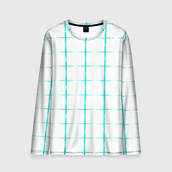 Лонгслив мужской Color white light blue crosses, цвет: 3D-принт