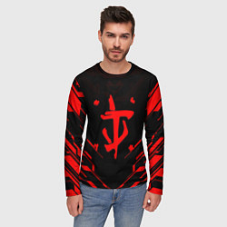 Лонгслив мужской Doom geometry red steel, цвет: 3D-принт — фото 2