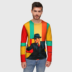 Лонгслив мужской Мужчина с пистолетом поп-арт, цвет: 3D-принт — фото 2