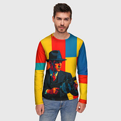 Лонгслив мужской Гангстер поп-арт, цвет: 3D-принт — фото 2