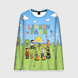 Мужской лонгслив Linkin Park мультяшный стиль на поляне
