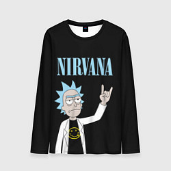 Мужской лонгслив Нирвана и Рик Санчес из Рик и Морти