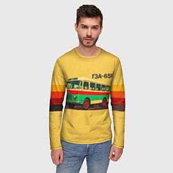 Лонгслив мужской Ретро автобус ГЗА-651 поп-арт, цвет: 3D-принт — фото 2