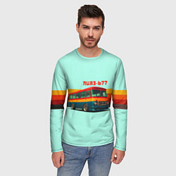 Лонгслив мужской Ретро автобус ЛИАЗ-677 поп-арт, цвет: 3D-принт — фото 2