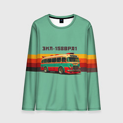 Лонгслив мужской Ретро автобус ЗИЛ 158ВРА1 поп-арт, цвет: 3D-принт