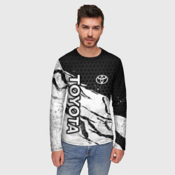 Лонгслив мужской Toyota - черный и белый, цвет: 3D-принт — фото 2