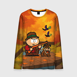 Лонгслив мужской Эрик Картман в игре Duck Hunt стреляет в уток, цвет: 3D-принт
