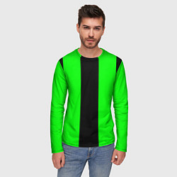 Лонгслив мужской Color black green, цвет: 3D-принт — фото 2